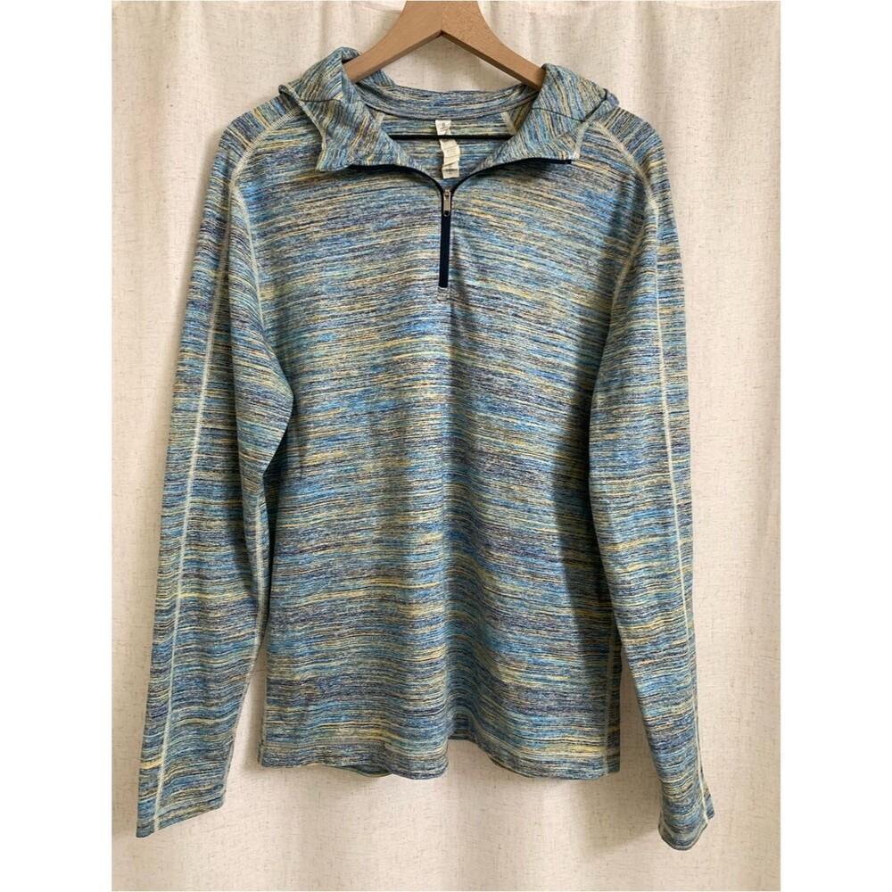 lululemon Surge Warm Blue Yellow Space-Dye Quarter-Zip Hoodie Large - Picture 4 of 16